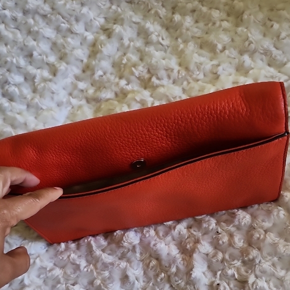 Michael Kors Orange Leather Clutch